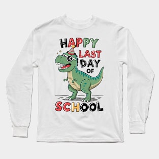 Dino "Happy last day of school" Long Sleeve T-Shirt